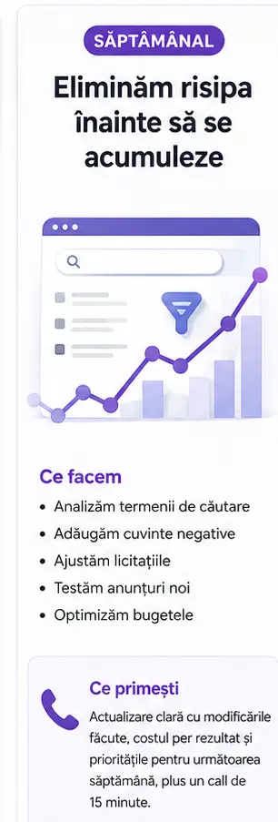 Optimizarea săptămânală a campaniilor Google Ads
